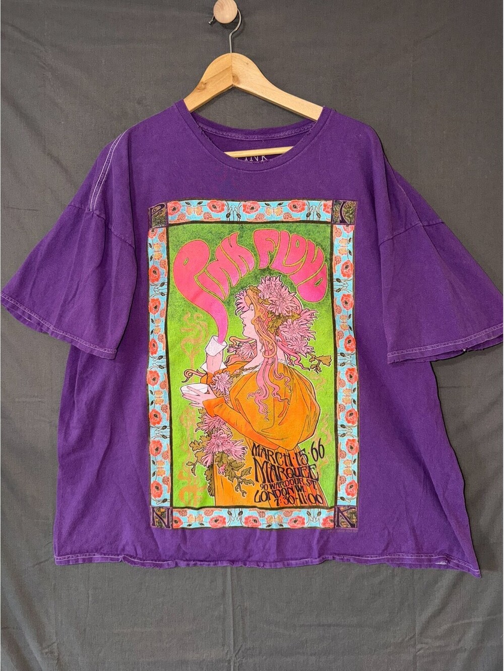Pink Floyd Marquee 1966 Tee Large – Vintage Style Psychedelic Graphic